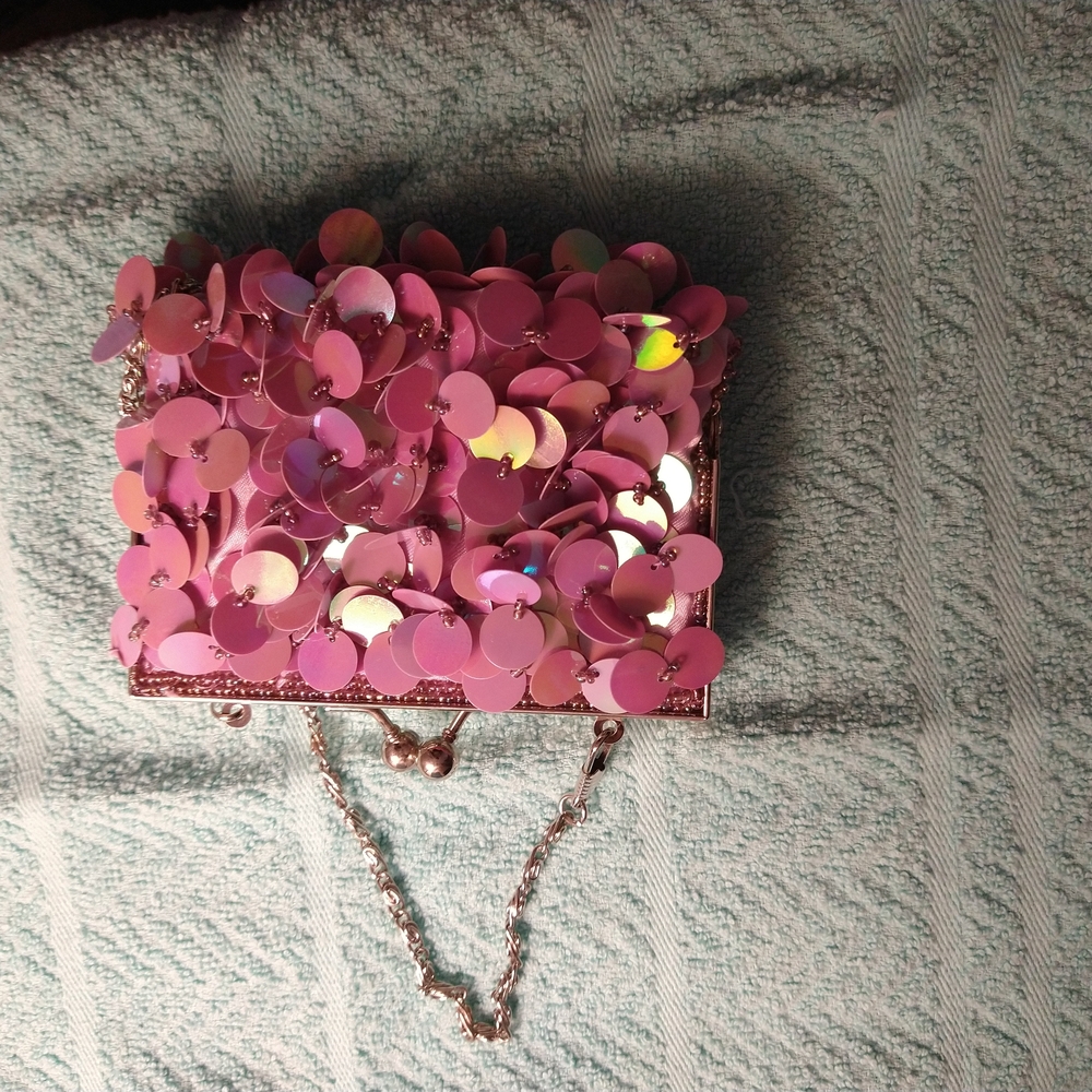 Lavender Sequin Small Clutch